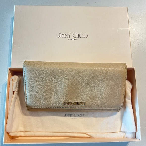 JIMMY CHOO PURSE CHAIN WALLET LEATHER GUREGE WOMEN USED - Picture 1 of 15